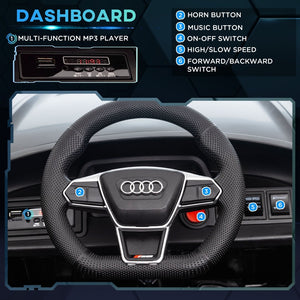 English Elm Aosom Licensed Audi 12v Electric Ride on Toy Car with Remote Suspension and Lights Black W2225P229675