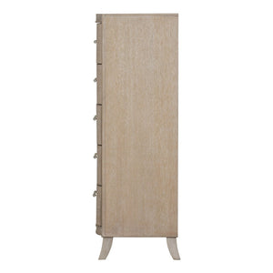 English Elm Transitional Oak Veneer Chest Dovetail Drawers Acrylic Hardware Felt Lined Bedroom B2741P370417