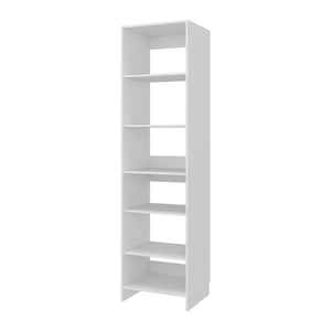 English Elm Cabot Six Shelf Tall Wardrobe Closet White Melamine Vertical Bedroom Storage B097S00243