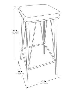 OSP Home Furnishings Mayson 30" Barstool Charcoal