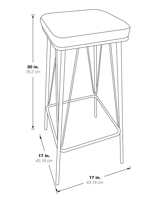 OSP Home Furnishings Mayson 30" Barstool Charcoal