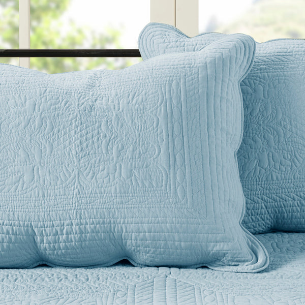 English Elm 6 Piece Reversible Plaid Daybed Cover Set with Herringbone Cabin Quilt, Twin Fit, Machine Washable Blue 17.72 L x 15.35 W x 6.69 H B035P266681