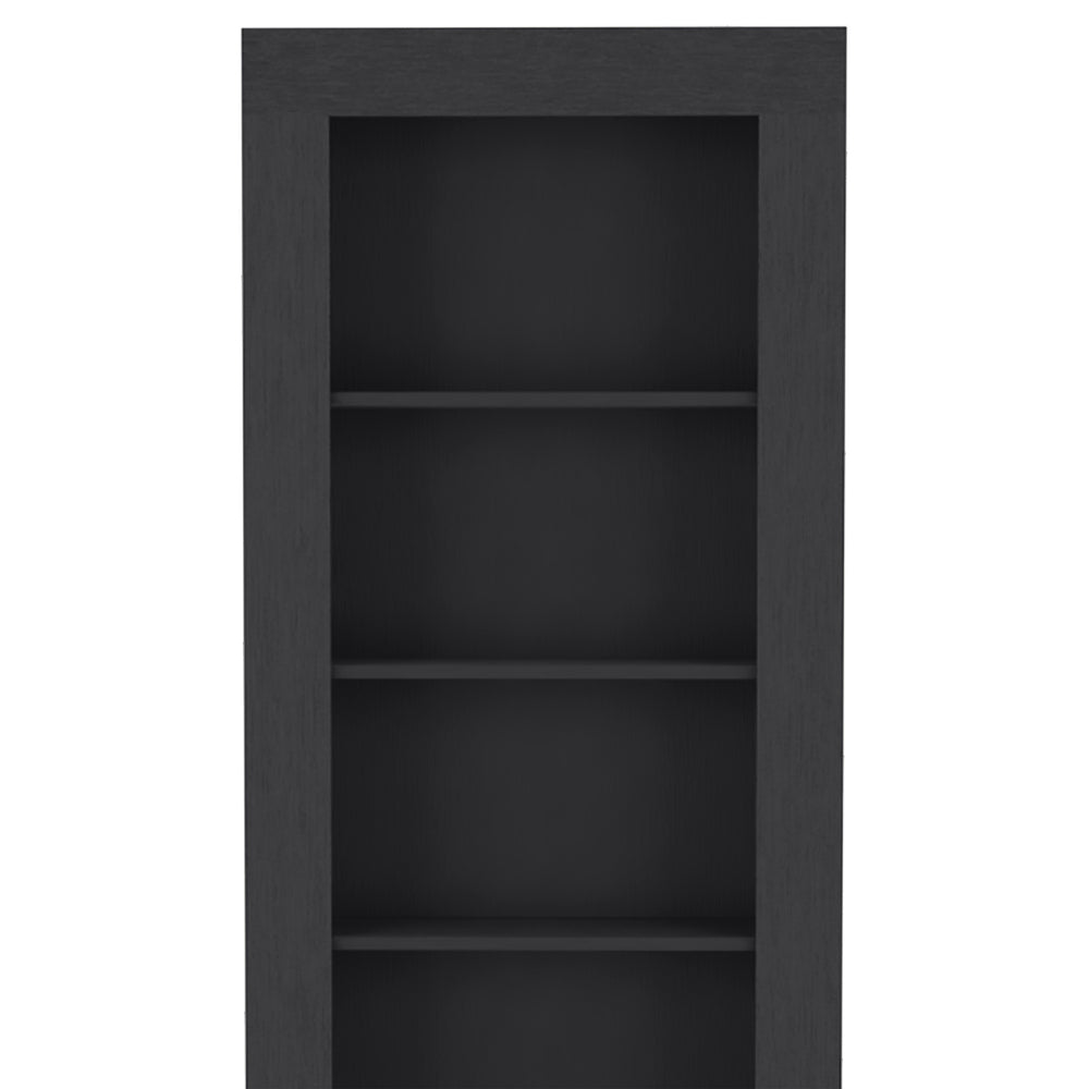 English Elm Melbourne 70.3" Black Bookcase with 5 Deep Open Shelves, Ergonomic Particle Board Storage Unit B128S00172