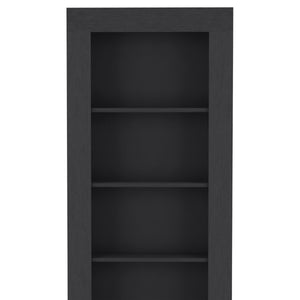 English Elm Melbourne 70.3" Black Bookcase with 5 Deep Open Shelves, Ergonomic Particle Board Storage Unit B128S00172