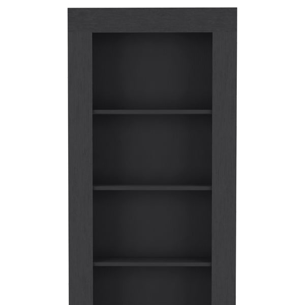 English Elm Melbourne 70.3" Black Bookcase with 5 Deep Open Shelves, Ergonomic Particle Board Storage Unit B128S00172