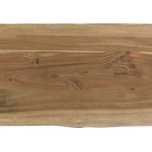 English Elm 70" Loomie Acacia Wood Dining Bench with X-Frame Iron Legs, 70"L Rustic Brown Farmhouse Seating, Durable B011S01004