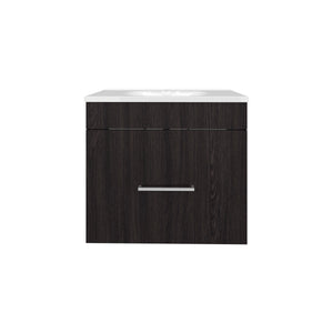 English Elm One Blanco Kronos Bathroom Vanity Hatta – Black MDF, One Door, Two Drawers + Open Shelf, Hardware Included B070P316865