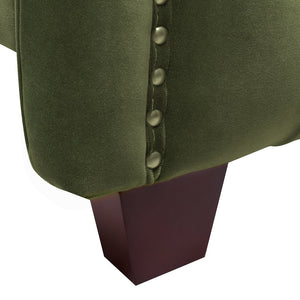 English Elm Jennifer Taylor Home - Marcella Upholstered Shelter Headboard Bed Set - King Size, Olive Green Velvet For Modern Luxury B2719P238229