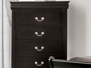 English Elm Dark Transitional 5-Drawer Chest in Rich Finish with Nickel Oval Knobs Durable Wood Blend Craftsmanship Black 33 L x 18 W x 52 H B2741P372714