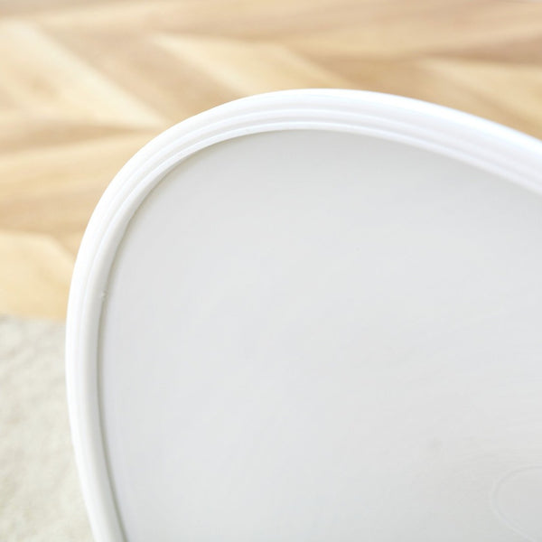 English Elm 31.9"hourglass-shaped Round Table White Mdf Top Nordic Style for Dining or Office W1151P256807