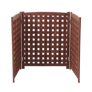 English Elm 3-panel Outdoor Slatted Wood Enclosure Screen for Ac Units Patios and Garden Areas Brown W2640P290517