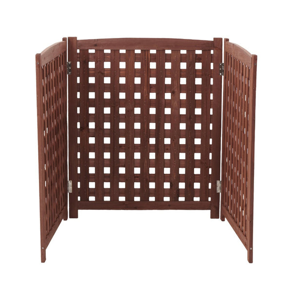 English Elm 3-panel Outdoor Slatted Wood Enclosure Screen for Ac Units Patios and Garden Areas Brown W2640P290517