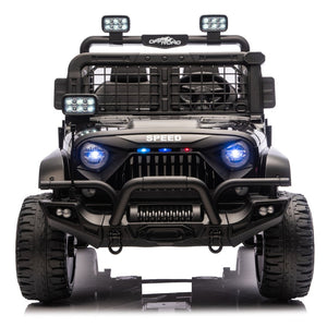 English Elm 24v Dual Motor Two Seat Kids Electric Ride on Car with Remote Control and Bluetooth Audio Black W1578P305897