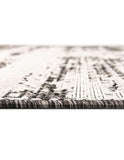 Unique Loom Outdoor Modern Cartago Machine Made Abstract Rug Charcoal, Ivory 10' 0" x 10' 0"