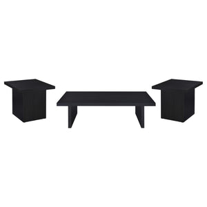 English Elm Caroline Matte Black 3 Piece Coffee and End Table Set for Modern Living Rooms B062S01597