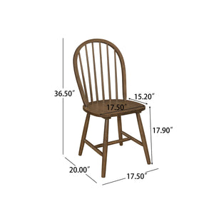 English Elm Christopher Knight Home® - 36 Farmhouse High Back Spindle Dining Chair Set of 2 — Solid Rubberwood, Windsor Back, 300 lb Capacity Walnut N771P278374T
