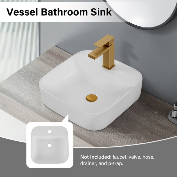 English Elm Bothwa Square Vessel Sink Vitreous Ceramic Above Counter Basin Cupc Certified B2724P262844
