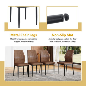 English Elm Table Set Oval Tempered Glass 71 Inch Top with Eight Faux Suede Chairs Modern Dining W1151S04760