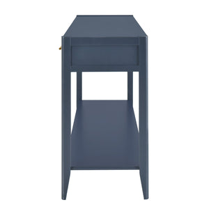 English Elm U_STYLE 60" Painted Console Table with 3 Drawers and Lower Shelf, Sturdy MDF Entryway Organizer Navy Blue N711P190531V