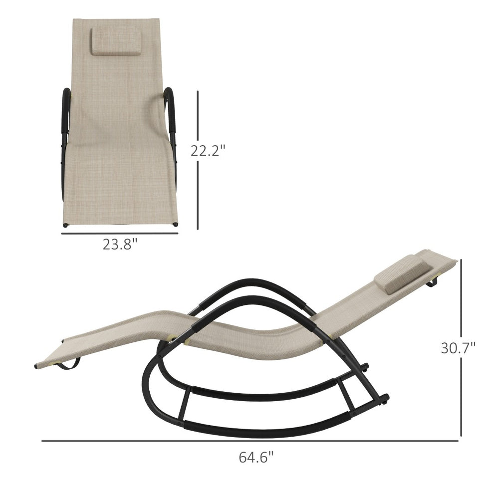English Elm Outdoor Zero Gravity Rocking Lounger with Galvanized Steel Frame and Sling Fabric T3971P444224