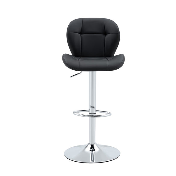 English Elm Set of 2 Adjustable Tufted Pu Barstools with Chrome Base for Kitchen or Pub W3875P382613