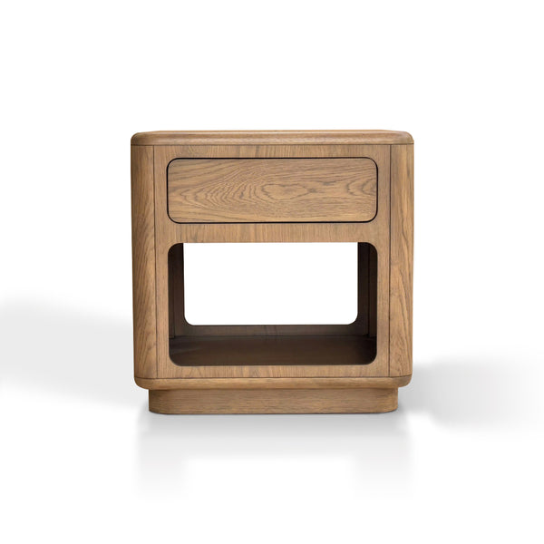 JLA Home Chapel Hill - End Table Chapel Hill Emil Driftwood Oak Finish with Drawer & Shelf, Contemporary Durable Accent CH120-0081