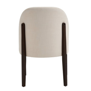 English Elm Wooden Wingback Dining Chairs Upholstered Farmhouse Modern Set with Lumbar Support Beige W3244P429255