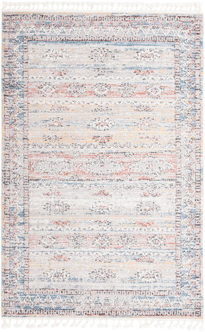 Unique Loom Aramis Tal Machine Made Tribal Rug Multi, Black/Blue/Orange/Rust Red/Ivory 6' 1" x 9' 0"