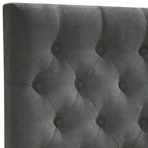 English Elm Keating Queen Storage Bed Tufted Upholstered Headboard Four Drawers Charcoal Fabric B062S01767
