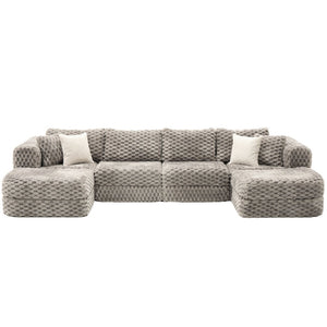 English Elm Swivel Barrel Accent Chair Chenille Tufted Round Club Seat for Living Room Lounge Grey N719S002360E