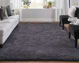 Feizy Rugs Luxe Velour Collection: Elegant And Durable High Pile Polyester Rug For Modern And Rustic Spaces Taupe,Black Polyester Lxv4506fslt000s66