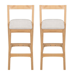 English Elm Christopher Knight Home® - Jasper Ergonomic Rubberwood Barstool Set of 2 with Thick Cushions, Stable Trapezoid Legs, Modern Look Beige+Natural N775P336213N