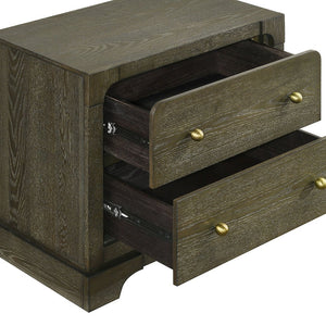 English Elm Sundance Dark Cocoa Nightstand with 2 Drawers, Solid Wood Dovetail Construction & Brass Knobs B062P378393
