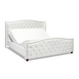 English Elm Fontana Wingback Upholstered Platform Bed Frame, King, Antique White Polyester