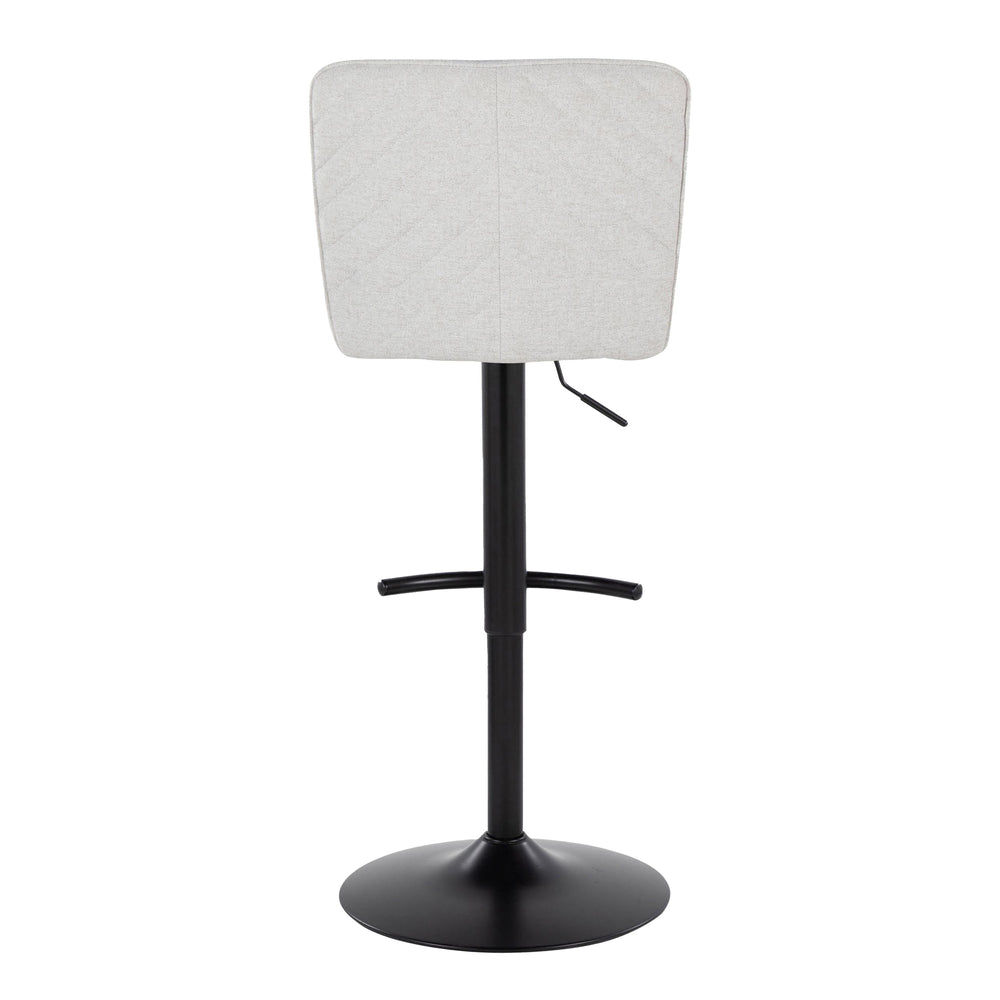 English Elm Henry Adjustable Barstool Set of 2 – Contemporary White Chevron Fabric Seats, 360° Swivel, Black Metal Base B202S00936