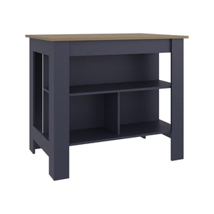 English Elm Cala Kitchen Island with Four Open Shelves Airy Leg Base Meal Prep Organizer B070P391785