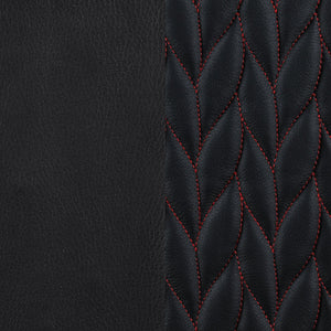 English Elm Norset Black Leatherette Office Chair with Herringbone Pattern, Red Stitching, Adjustable Comfort B062P333398