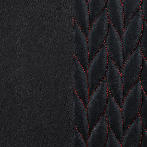 English Elm Norset Black Leatherette Office Chair with Herringbone Pattern, Red Stitching, Adjustable Comfort B062P333398