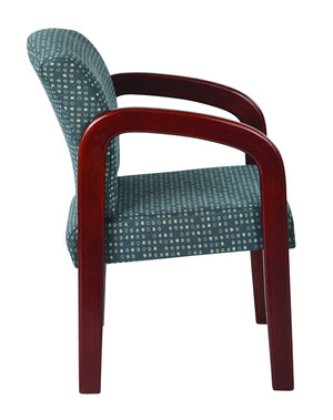 OSP Home Furnishings Cherry Finish Solid Wood Visitor Chair with Lumbar Support for Office or Reception Areas Ash WD387-K102