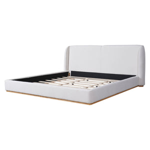 English Elm Christopher Knight Home® - King Boucle Wingback Bed Frame — Solid Rubberwood Base, Plush Upholstered Headboard, No Box Spring Needed, Easy Assembly N757K331590W