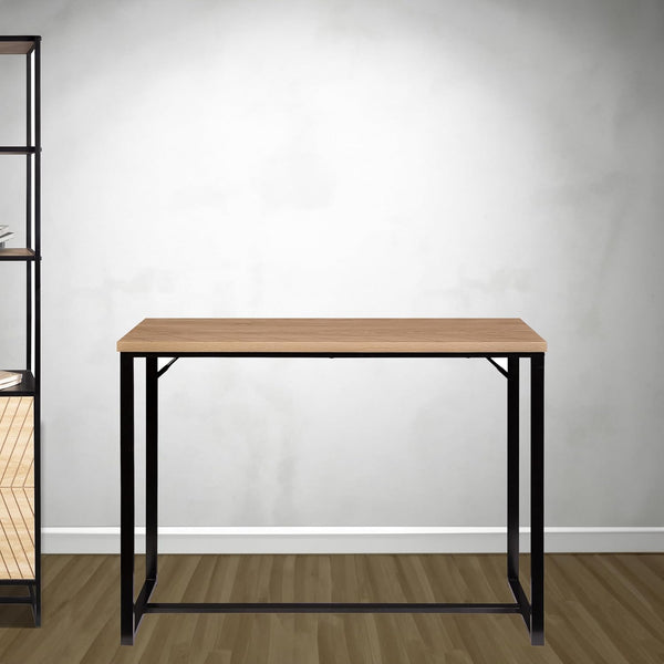English Elm Bali Coastal Modern Console Table With Natural Wood Top & Sleek Black Metal Legs For Versatile Style B347P339205