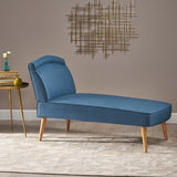 Christopher Knight Home® - Noble House - Carisia Mid Century Modern Navy Blue Fabric Chaise Lounge