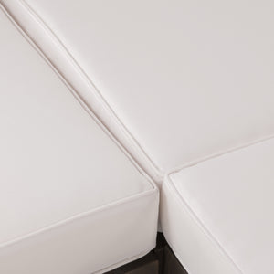 English Elm Christopher Knight Home® - OANA V-Shaped Outdoor Wooden Sectional Sofa with Cushions | Modern Minimal Design for Relaxing Spaces White 59101-02-64495WHI-64496GRY