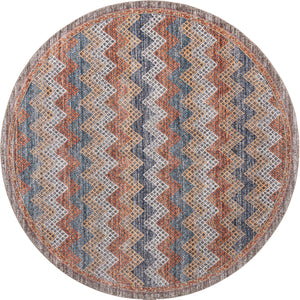 Unique Loom Aramis Stella Machine Made Tribal Rug Multi, Blue/Ivory/Light Brown/Rust Red/Beige 10' 0" x 10' 0"