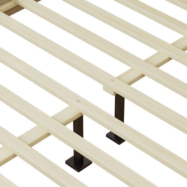 English Elm Christopher Knight Home® - Solid Wood Platform Queen Bed With Handwoven Rattan Headboard - Mid-Century Coastal Charm & Support N758P197691N