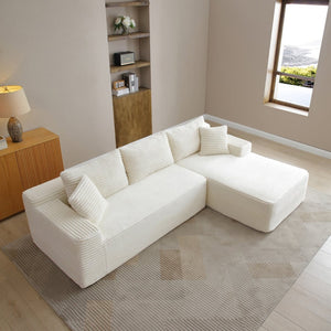 English Elm 105'' Modular Cloud Sectional with Deep Plush Corduroy Seat for Living Room Lounging W1117P377679