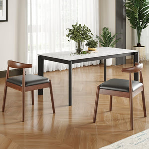 English Elm Weave Dining Chairs Set Of 2 - Mid-Century Modern Oak Frame With Handwoven Seat For Stylish Dining T3623P371954-GIGA