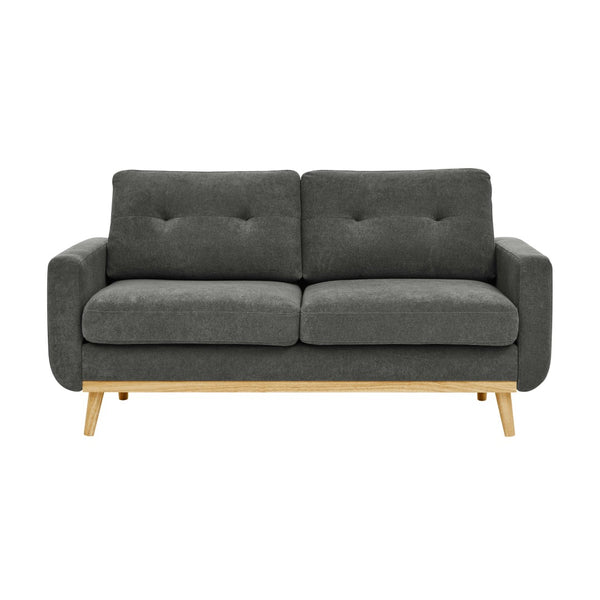 English Elm 67.7" Tufted Button Mid-century Loveseat with Splayed Wood Legs for Living Rooms Gray B355P428575