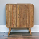 English Elm Solid Wood T-Bar Ridged Cabinet