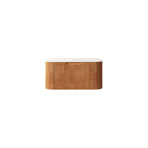 English Elm Lede Floating Bathroom Vanity Woodgrain Shelf with White Acrylic Vessel Basin Modern W2615P210238